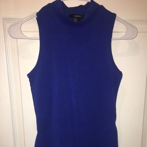 Moving Sale! F21Royal Blue Mock-Neck Bodysuit